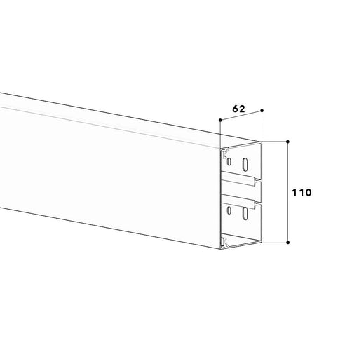 Kabelkanal Eltropa Leitungsführungskanal 62x110x2000mm Weiß