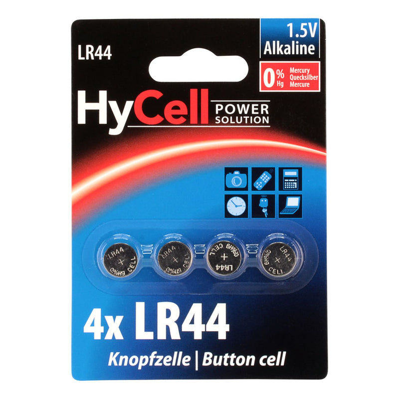 Hückmann - Batterie Knopfzelle Alkaline 1,5V LR44 Blister(4) LR44 Bli4 Hycell