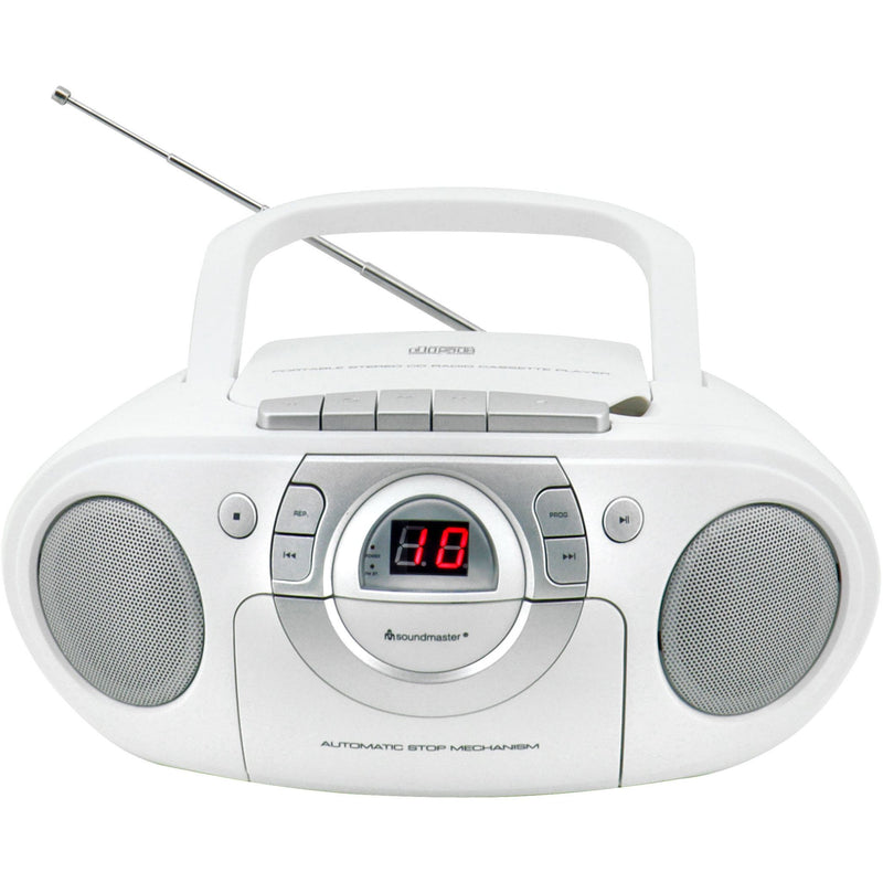 Soundmaster - CD-Player portable CD-Boombox m. UKW-Radio SCD5100WE ws Kassettenplayer