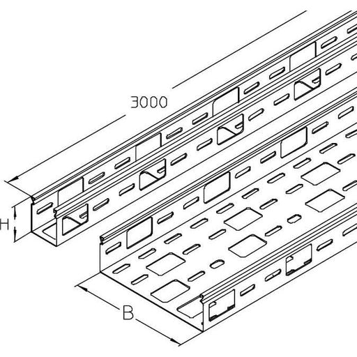 PohlCon (Puk) - Kabelrinne Installationsrinne RI 60-05S L=3m