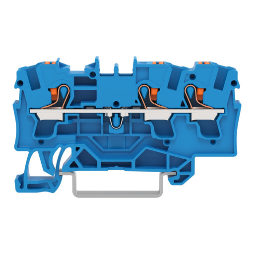 WAGO GmbH & Co. KG - Durchgangs-Reihenklemme 3-Leiter-Durchgangsklemme 2204-1304 4qmm, blau − 50 Stück