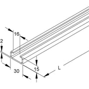Niedax - Stiel/Profilschiene Ankerschiene 2971/6 BO − 48 Meter