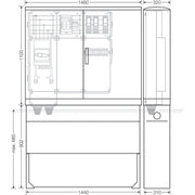 Hensel - Verteilerschrank für Energieversorgung Ladeverteiler Mi EV 43kW 3011 b. z. 3 Ladepunkte