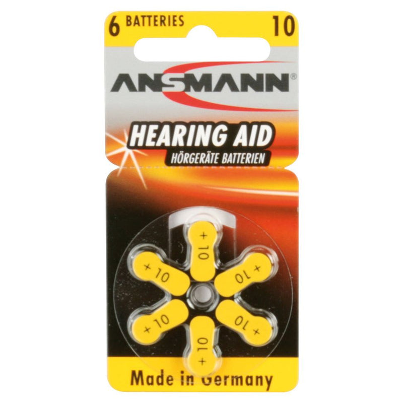 Hückmann - Batterie Hörgerätebatterie 1,4V Hearing Aid 10(VE 6) 10/PR70 Bli6 Ansmann − 10 Packung