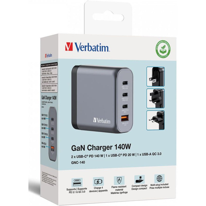 Verbatim - Universal-Ladegerät Ladeadapter Universal 32203 GNC-140,GaN,140W,gr