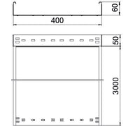 OBO Bettermann - Kabelrinne MKSMU ungelocht MKSMU 640 FSK SW Schnellverbindung − 3 Meter