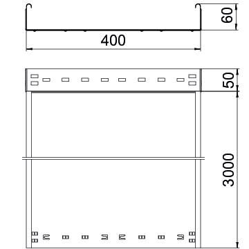 OBO Bettermann - Kabelrinne MKSMU ungelocht MKSMU 640 FSK SW Schnellverbindung − 3 Meter