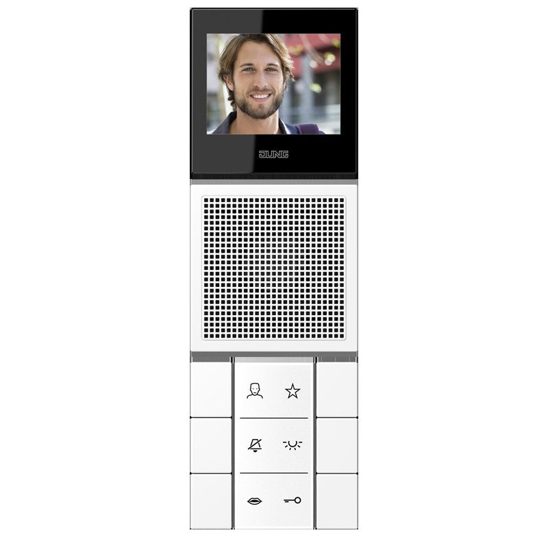 Jung - Innenstation für Türkommunikation In-Home-Bus Video-Station SI VI LS 627 WWM schneews matt