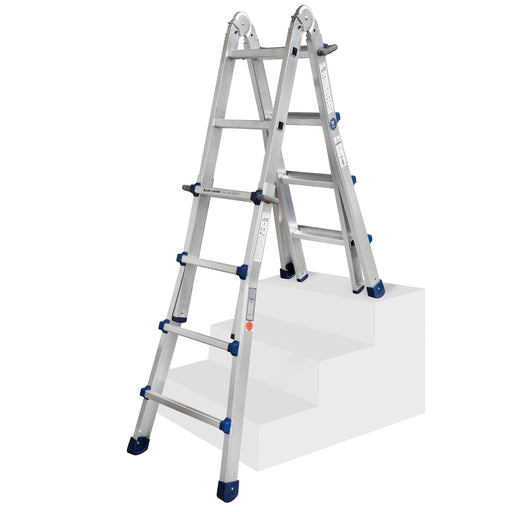 Geis&Knoblauch - Sprossenleiter Teleskopleiter Eurostars 954206 4 x 6 Sprossen