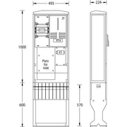 uesa - Zähler-Komplettschrank Zähleranschlusssäule ZAS-1-FL-S Avacon AG 1600x495x224mm