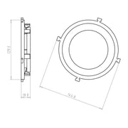 Kaiser - Zubehör/Ersatzteile für Leuchteneinbaugehäuse Frontteil HaloX 100 1281-64 DA 85 für Sichtbeton − 8 Stück