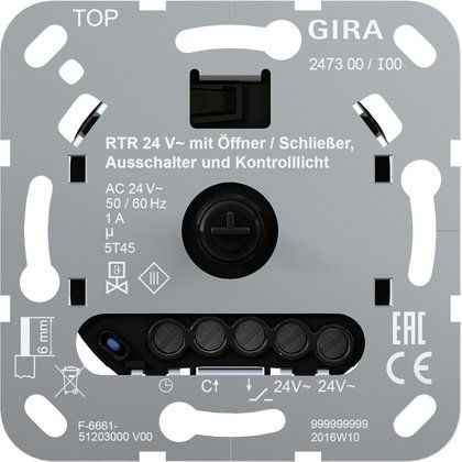Gira - Raumthermostat Raumtemperaturregler 247300 24V Öff./Schließ