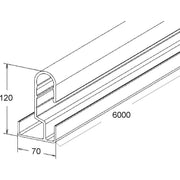 Niedax - Handlaufsystem GFK-Handlaufprofil PR-MC 30 120x70x6000mm − 6 Meter