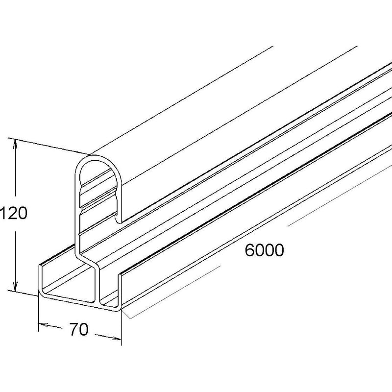 Niedax - Handlaufsystem GFK-Handlaufprofil PR-MC 30 120x70x6000mm − 6 Meter