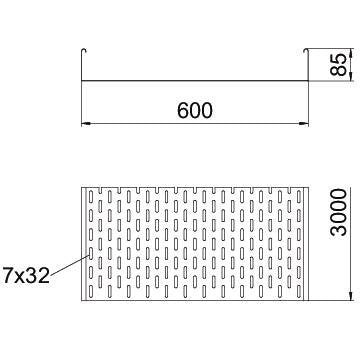 OBO Bettermann - Kabelrinne MKS 860 FS 85x600mm − 3 Meter