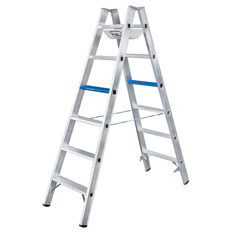 Geis&Knoblauch - Stufenleiter Stufenstehleiter 7110-7 alu, 2x10 Stufen