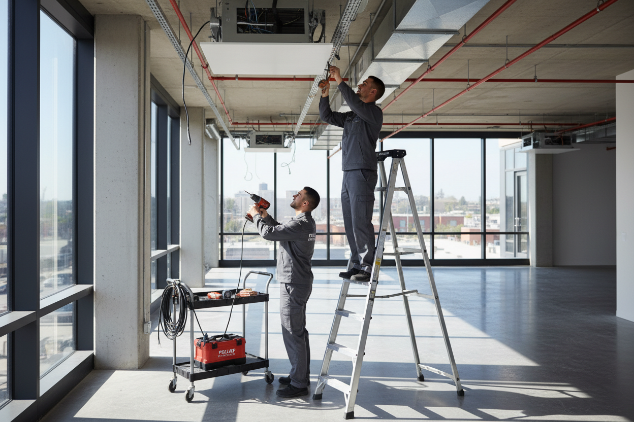 2 people doing an installation, i think its better