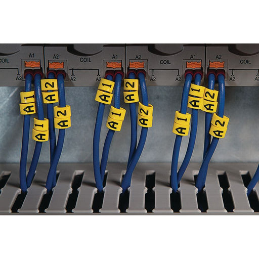 HellermannTyton - Kabelmarkierungssystem Kabelmarkierer HODS50 9 PVC YE 1000 1,7-3,6mm gelb, 9 − 1000 Stück