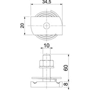OBO Bettermann - Hammerkopfschraube Hammerkopfschr. mit Feder MS41HBF M10x60A4 M10x60mm − 25 Stück