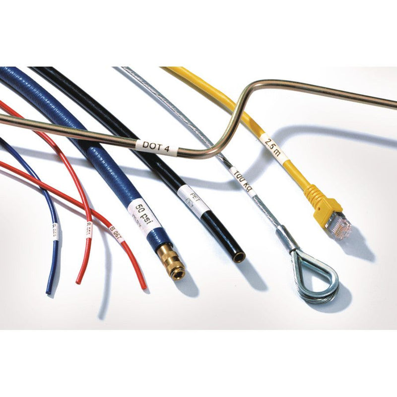 HellermannTyton - Kabelmarkierungssystem Etiketten TAG07TD1-323-WHCL weiss/transparent − 250 Stück