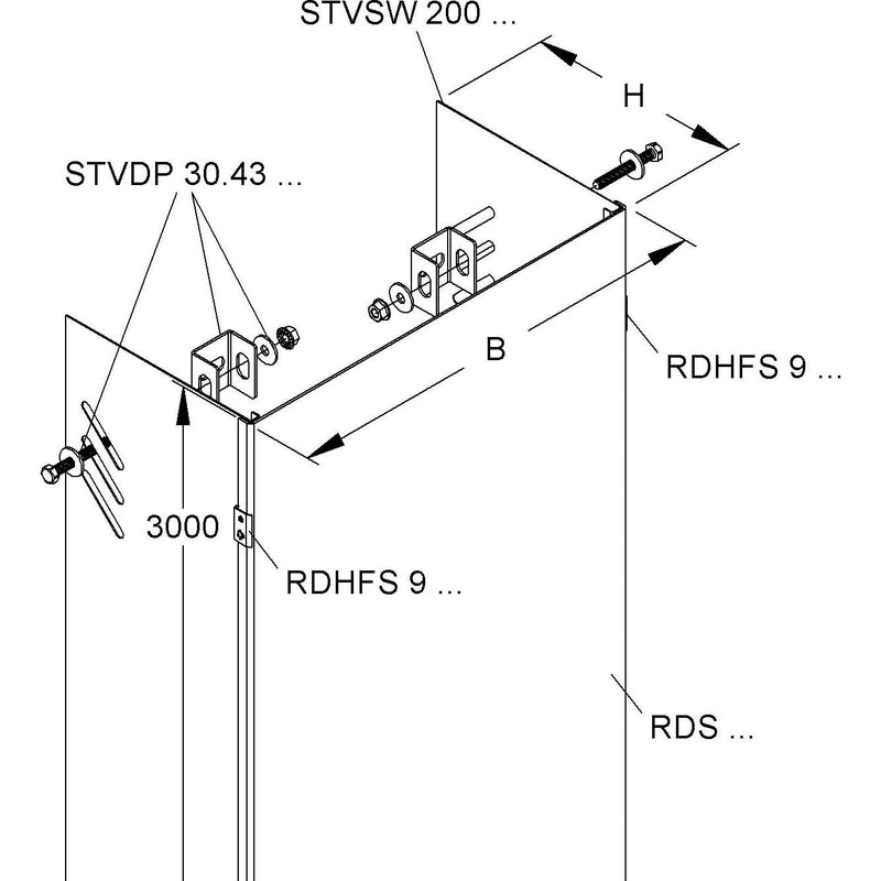 Niedax - Seitenwandprofil für Steigetrasse Steigetrassenverkleidung STVWA 600 S 203x609x3000mm − 3 Meter