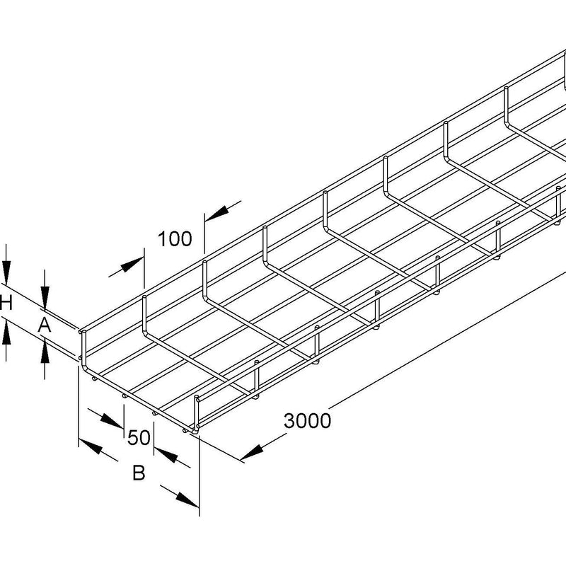 Niedax - Gitterrinne GRS 60.200 E3 − 3 Meter