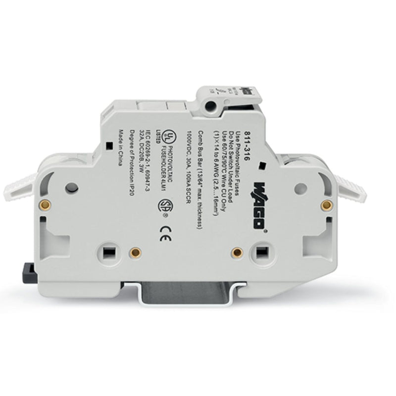 WAGO - Halter für zylindrische Sicherung 2-Leiter-Sicherungshalter 811-431 CC,3-polig,lichtgrau