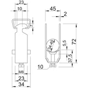 OBO Bettermann - Bügelschelle BBS-Bügelschelle 2056 40 FT f.1 Kabel − 100 Stück