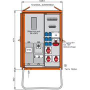 Walther Werke - Baustromverteiler Anschlussverteilerschrank WAV0170R1 44kVA m.Zählerplatz