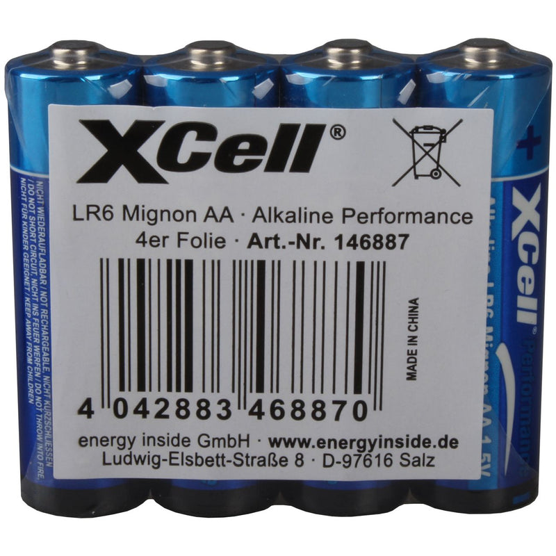 Hückmann - Batterie 1,5V Mignon AA LR6 AA(VE 4) 4er Folie Xcell − 10 Packung