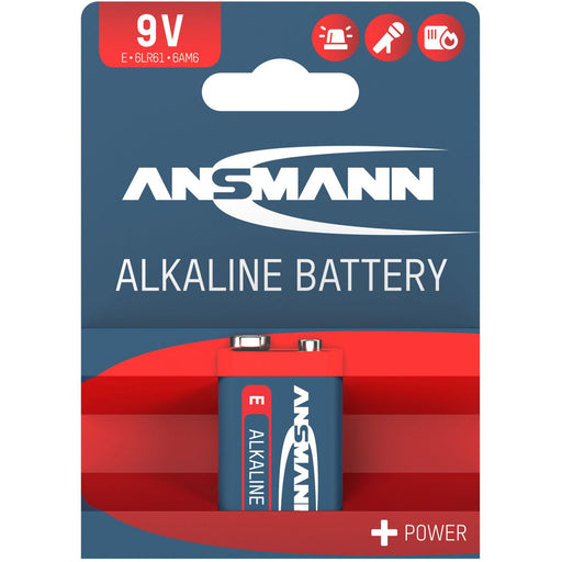 Hückmann - Batterie 9V Block ALKALINE-red-9V-E-BL Bli1 Ansmann
