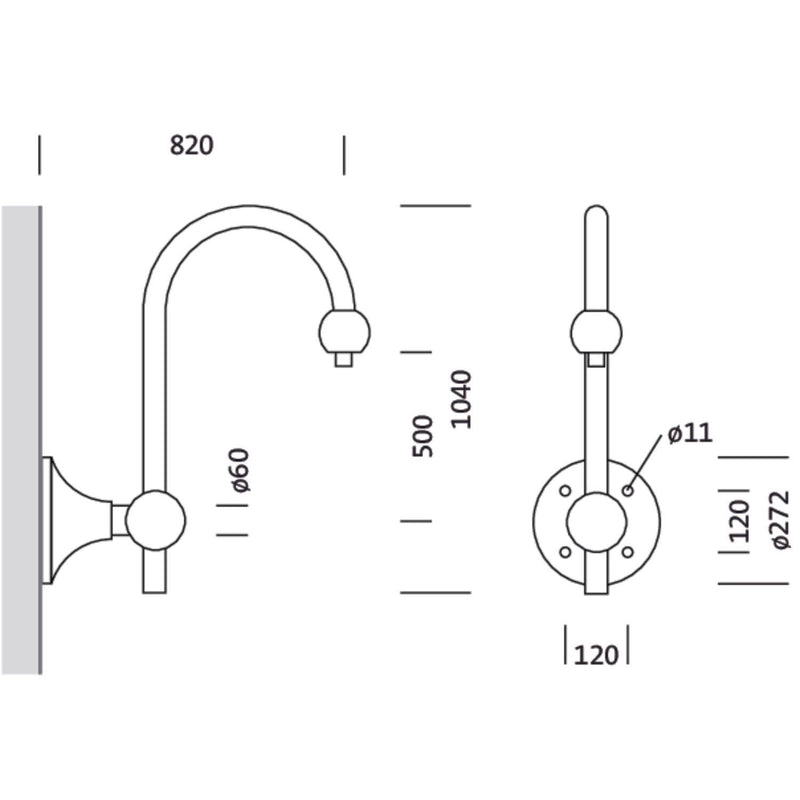 Siteco - Mechanisches Zubehör/Ersatzteile für Leuchten Wandarm 5NY15601XW08 1armig DB702S