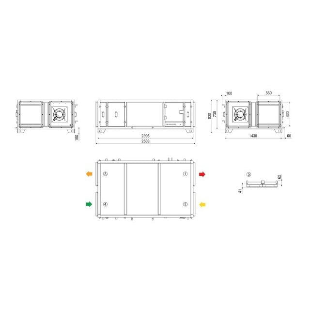Maico - Lüftungsgerät mit Wärmerückgewinnung gewerblich Kompaktgerät MV4523HREH RLT2300MV4523HREH5 2300cbm/h/re/horiz
