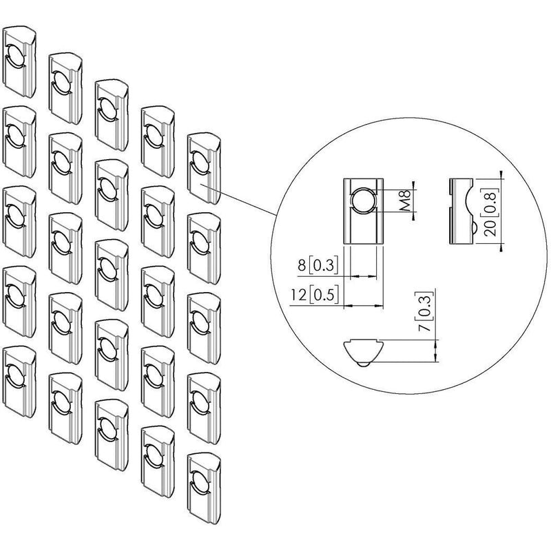 Vogels - Halterung für Audio-/Videosysteme T-Nutensteine PFA9149 (VE25) sw