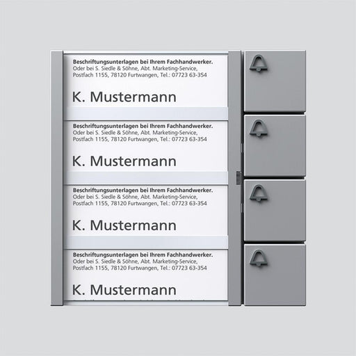 Siedle&Söhne - Funktionsmodul für Türkommunikation Tasten-Modul TM 612-4 SM si/met