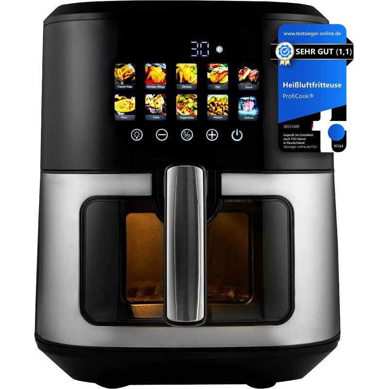 PROFICOOK - Fritteuse Heißluft-Fritteuse PC-FR 1286 H inox 6,5L,Edelstahl-sw