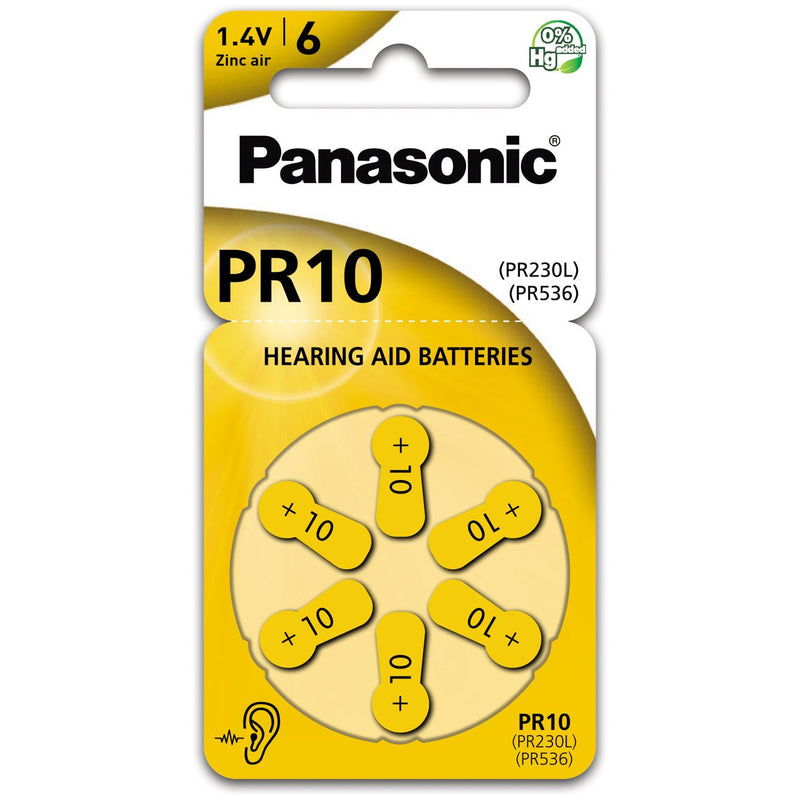 Hückmann - Batterie Hörgerätebatterie 1,4V PR10(VE 6) Bli6 Panasonic