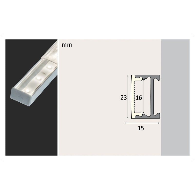 Paulmann - Zubehör/Ersatzteile für Lichtschlauch/-band LED-Strip Profil 708.10