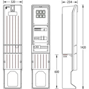 uesa - Gehäuse/Schaltschrank (leer) Marktplatzverteiler MV-A010-03 1420x320x234mm