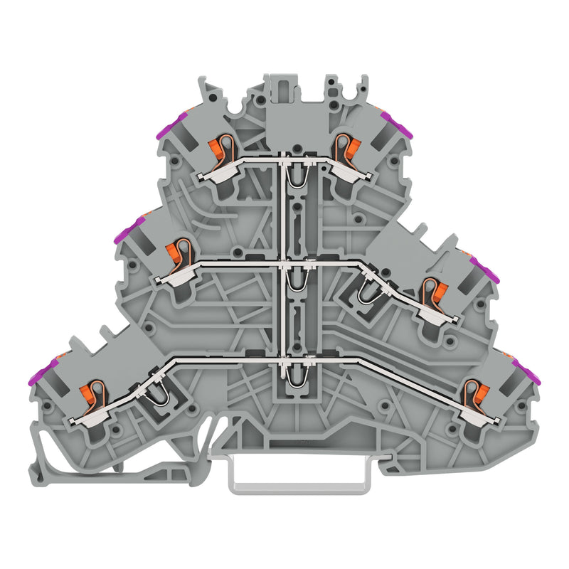 WAGO - Durchgangs-Reihenklemme Dreistockklemme 2200-3208 gr − 40 Stück
