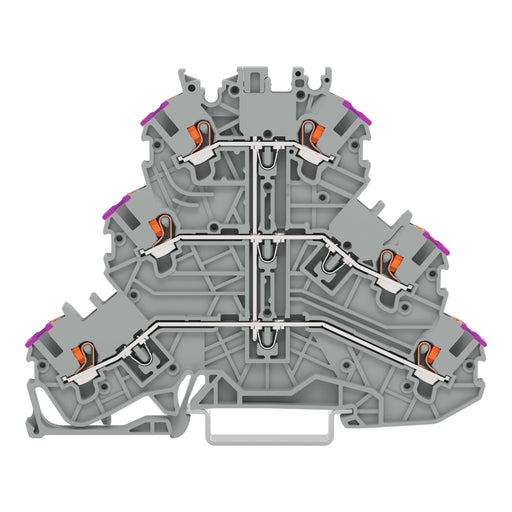 WAGO GmbH & Co. KG - Durchgangs-Reihenklemme Dreistockklemme 2200-3208 gr − 40 Stück