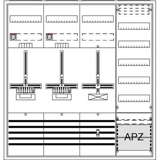 Striebel&John - Zähler-Komplettschrank Komplettschrank DA47QH AP3Pkt.A472Z1S1V5A2