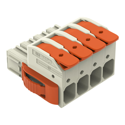 WAGO GmbH & Co. KG - Ein- und mehrpolige Klemmenleiste 1-Leiter-Federleiste Hebel 832-1104/037-000 Push-inCAGECLAMP,lgr − 10 Stück