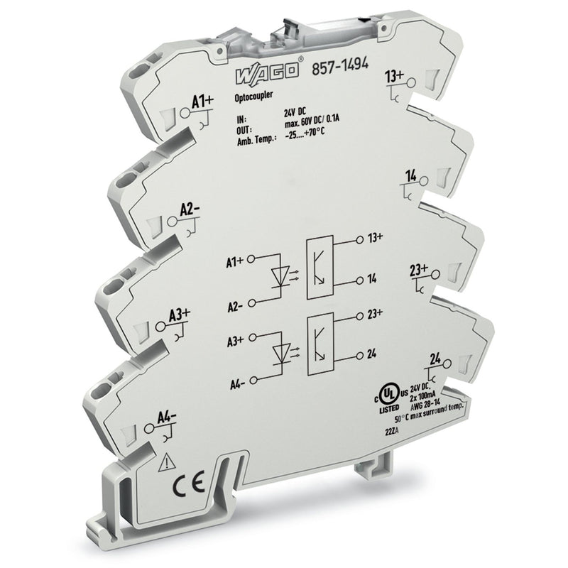 WAGO - Optokoppler Optokopplermodul 857-1494 DC 24 V,lichtgrau