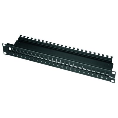 Telegärtner - Patchpanel Kupfer 19Z.AMJ-Modulträger 1HE AMJ-Mod 24PP/ub sw 24P leer schwarz − 1 Stück