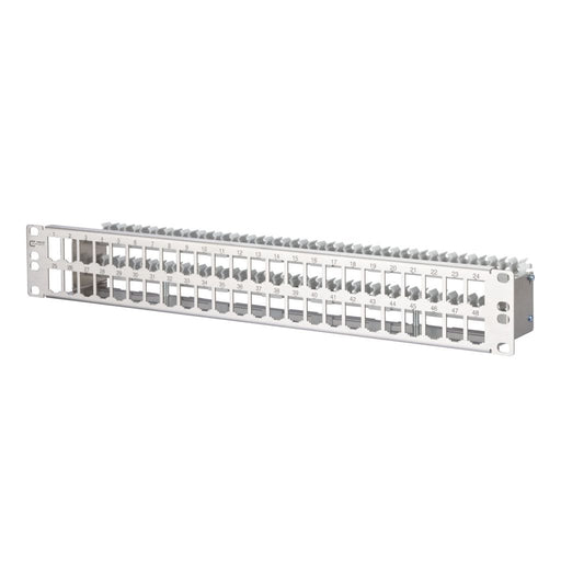 Metz Connect - Patchpanel Kupfer Patchfeld modul 48Port TN MPP48-Edst-leer 1,5HE Edstahl leer − 1 Stück