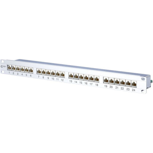Metz Connect - Patchpanel Kupfer 24-Port Panel E-DAT C6A TN EDATC6A-MP24 1HE Alu − 1 Stück