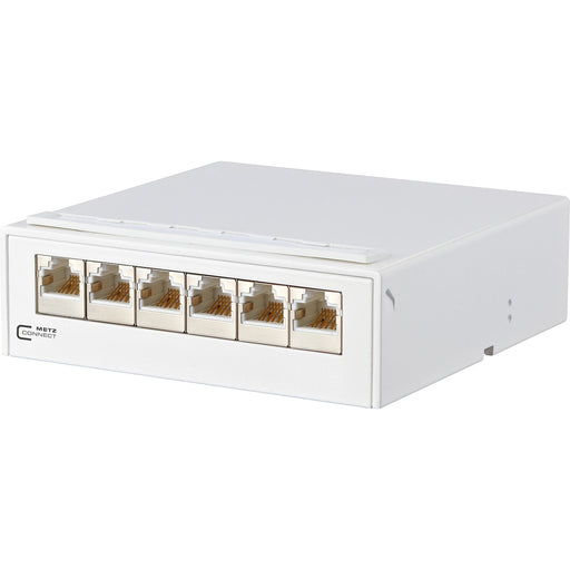 Metz Connect - Patchpanel Kupfer AP-Verteiler 6Port C6 130862-21-E 6xRJ45, rws − 1 Stück