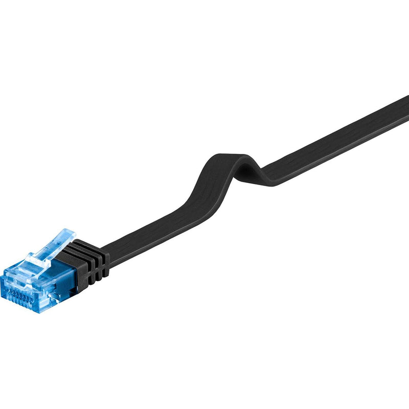 Goobay - Patchkabel Kupfer Flachkabel U/UTP Cat6a 96389 schwarz 20m