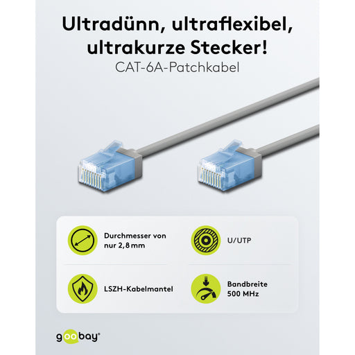 Goobay - Patchkabel Kupfer Patchkabel U/UTP Cat6 74227 Ultraflexibel,slim,g